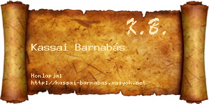 Kassai Barnabás névjegykártya