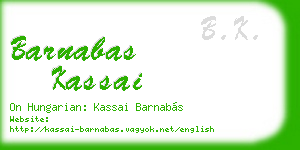 barnabas kassai business card